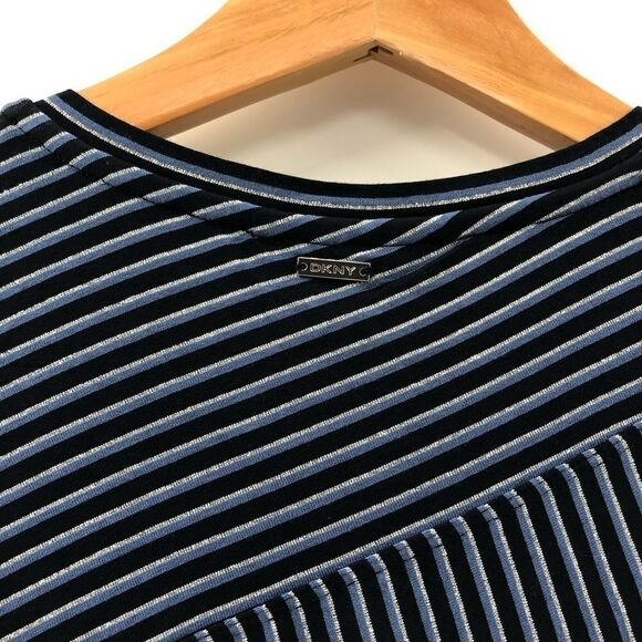 DKNY Striped Long -Sleeve Top New Navy XXS‎ - Picture 9 of 9